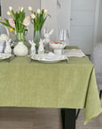 Pistacijų spalvos banketinė staltiesė (matinis veliūras)