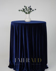 Tamsiai mėlynos spalvos banketinė staltiesė (aksomas)