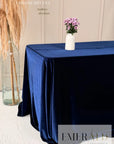 Tamsiai mėlynos spalvos banketinė staltiesė (aksomas)