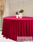 Avietinės bordo spalvos banketinė staltiesė (aksomas)