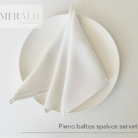 Pieno baltos spalvos servetėlės nuoma