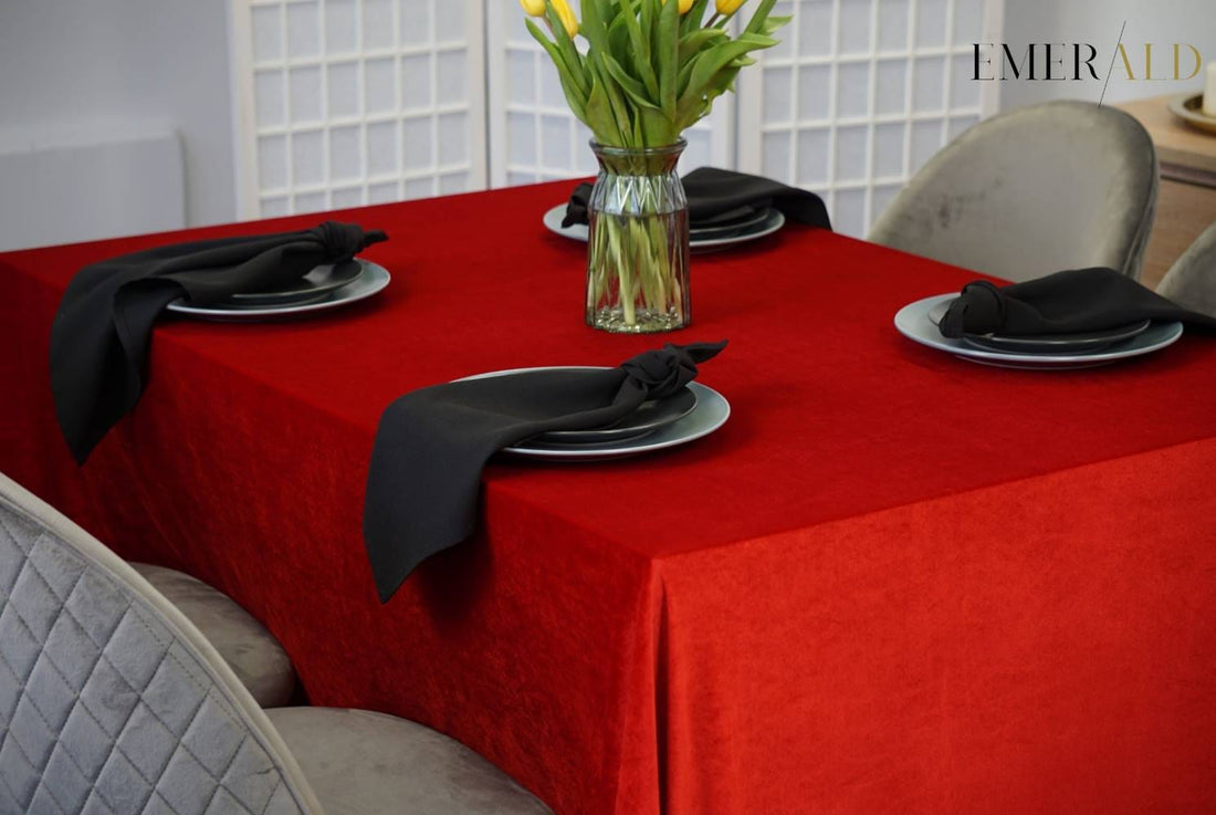 undefined EmeraldLT Aksominė raudonos spalvos Staltiesė Aksominė staltiesė EmeraldLT.