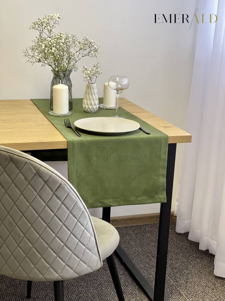 undefined EmeraldLT Samanų spalvos veliūrinis pietų stalo takelis  EmeraldLT.