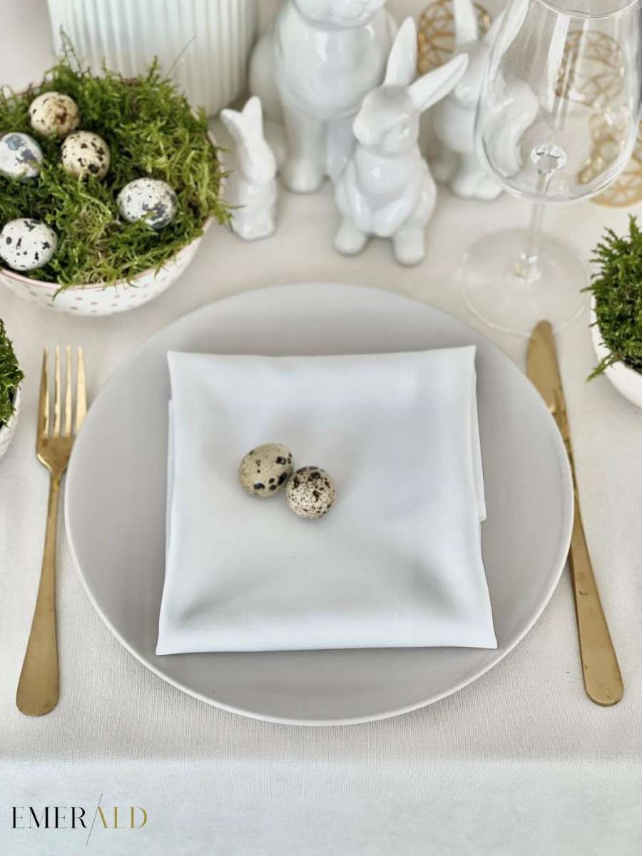 Pieno baltumo spalvos servetėlės (Atspalvis skiriasi nuo stalo takelių)