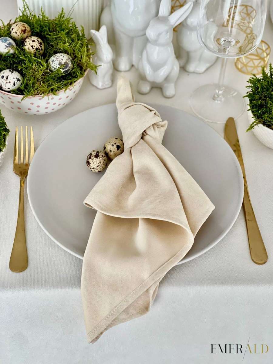 Smėlio spalvos matinio veliuro servetėlės