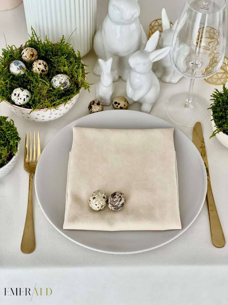 Smėlio spalvos matinio veliuro servetėlės