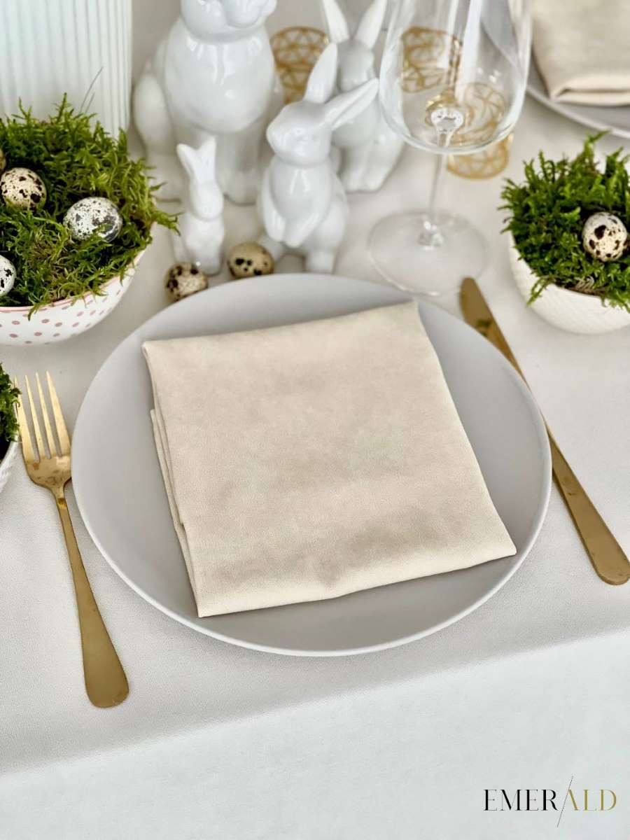 Smėlio spalvos matinio veliuro servetėlės