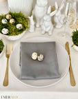 Pilkos spalvos matinio veliuro servetėlės
