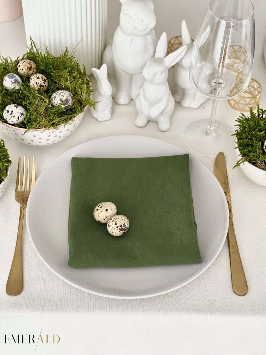 Samanų spalvos veliūrinės servetėlės