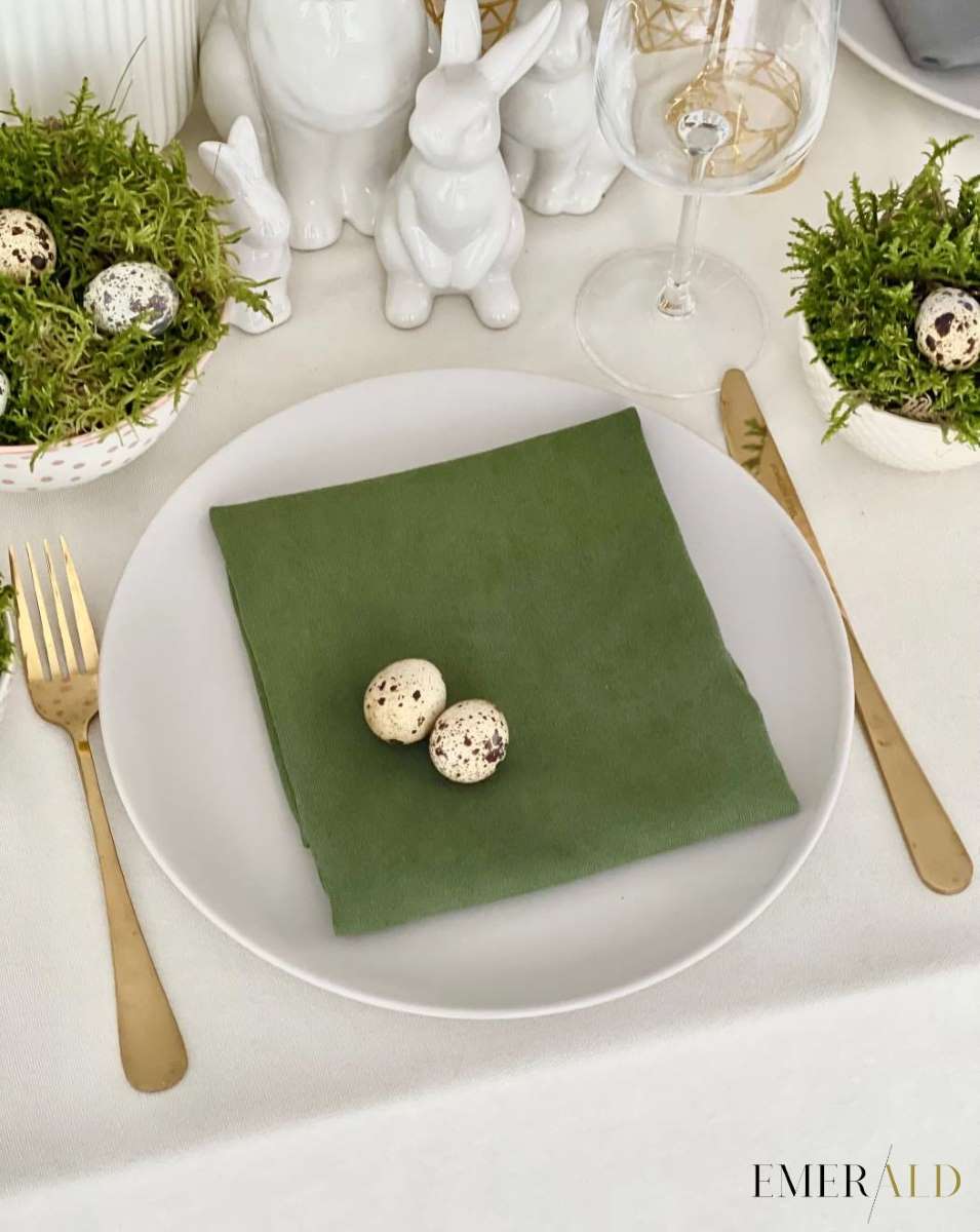 Samanų spalvos veliūrinės servetėlės