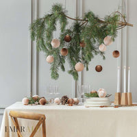 Rudos spalvos dekoravimo žaisliukų rinkinys