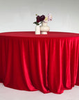 Raudonos spalvos banketinė staltiesė (aksomas)
