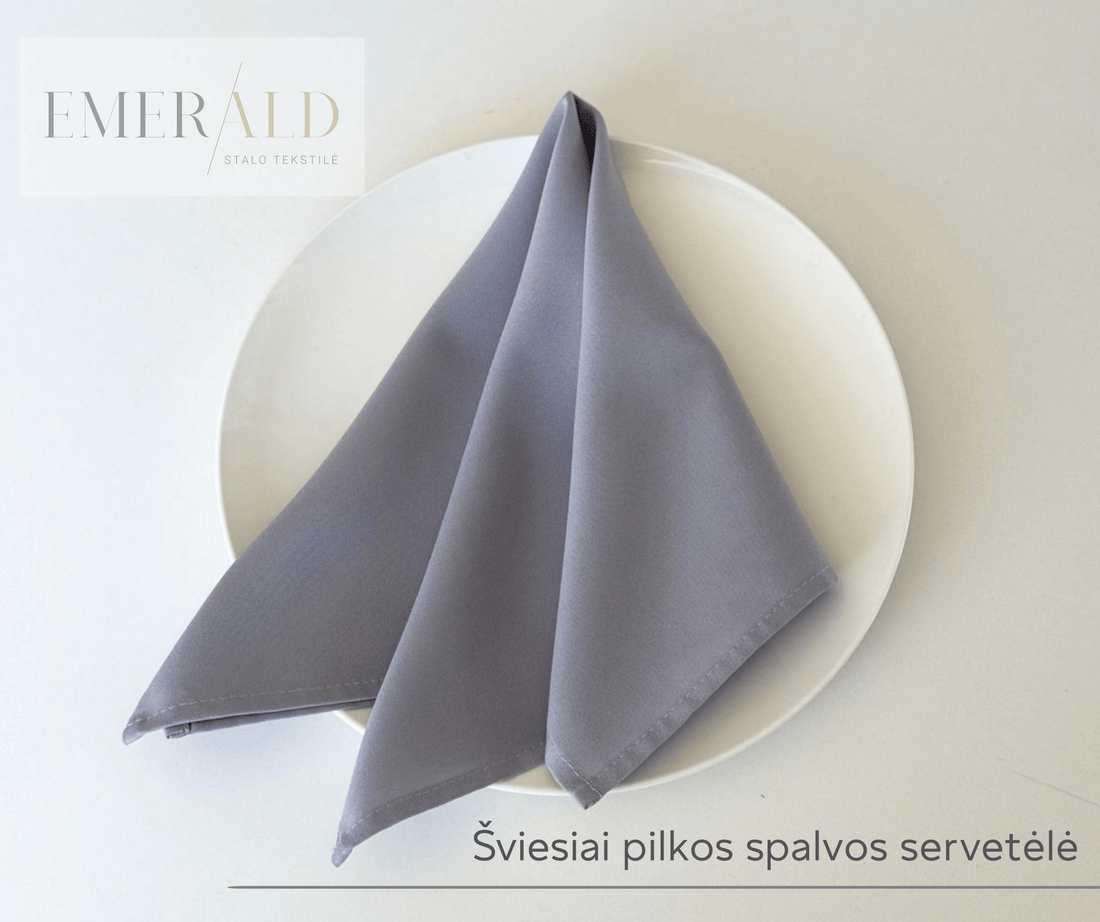 Šviesiai pilkos spalvos servetėlės nuoma