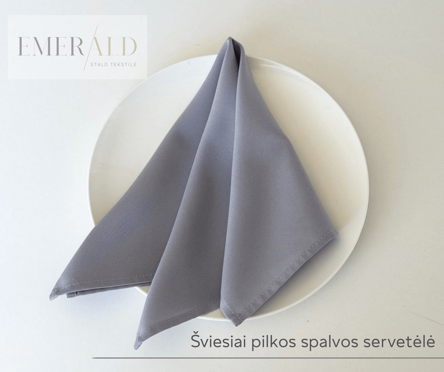 Šviesiai pilkos spalvos servetėlės nuoma