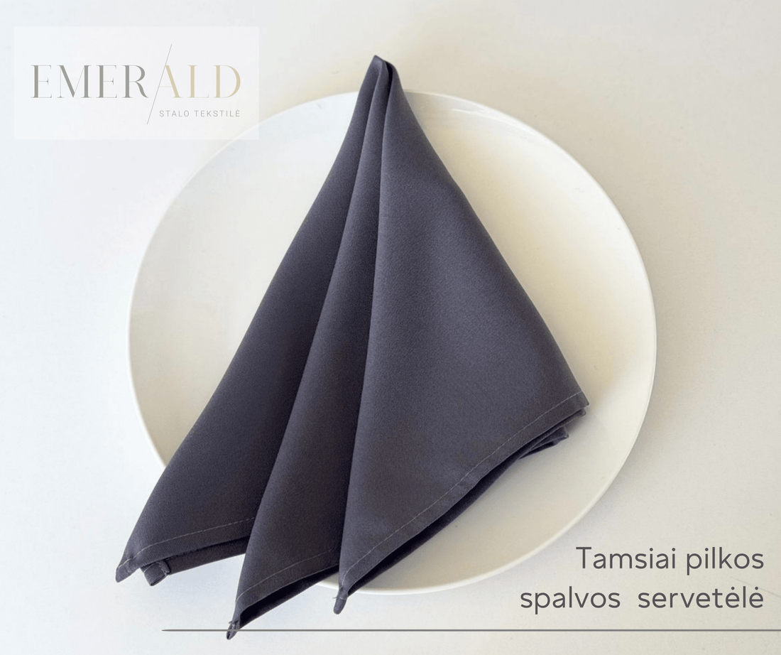 Tamsiai pilkos spalvos servetėlės nuoma
