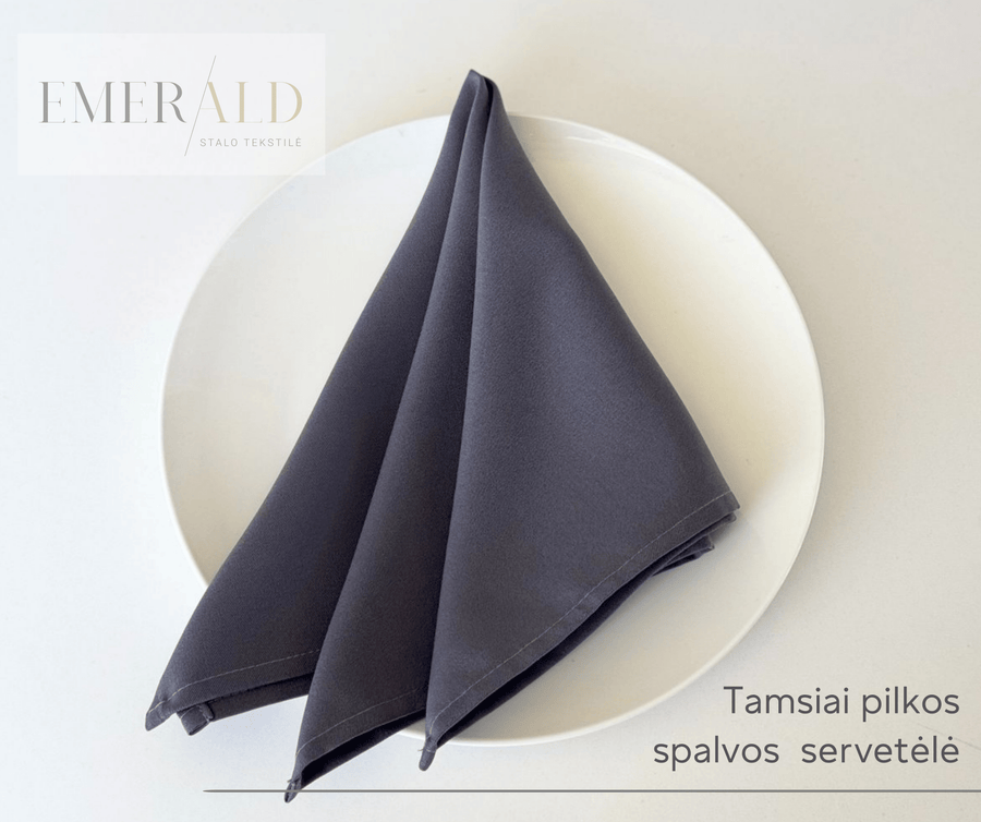 Tamsiai pilkos spalvos servetėlės nuoma