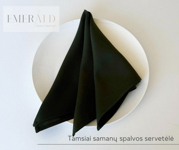 Tamsiai samanų spalvos servetėlės nuoma
