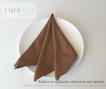 Kakavos spalvos veliūrinės servetėlės nuoma