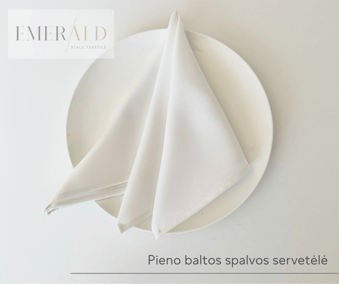 Pieno baltos spalvos servetėlės nuoma