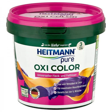 HEITMANN pure OXI spalvotų audinių dėmių valiklis.