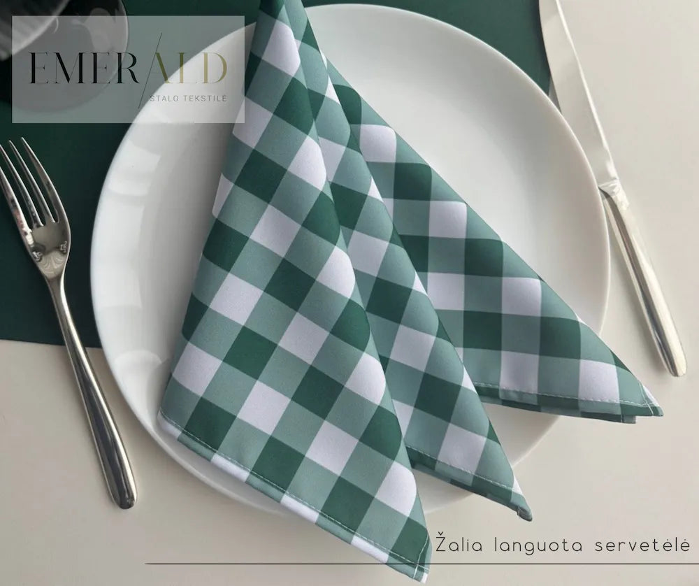 Žalios languotos servetėlės nuoma