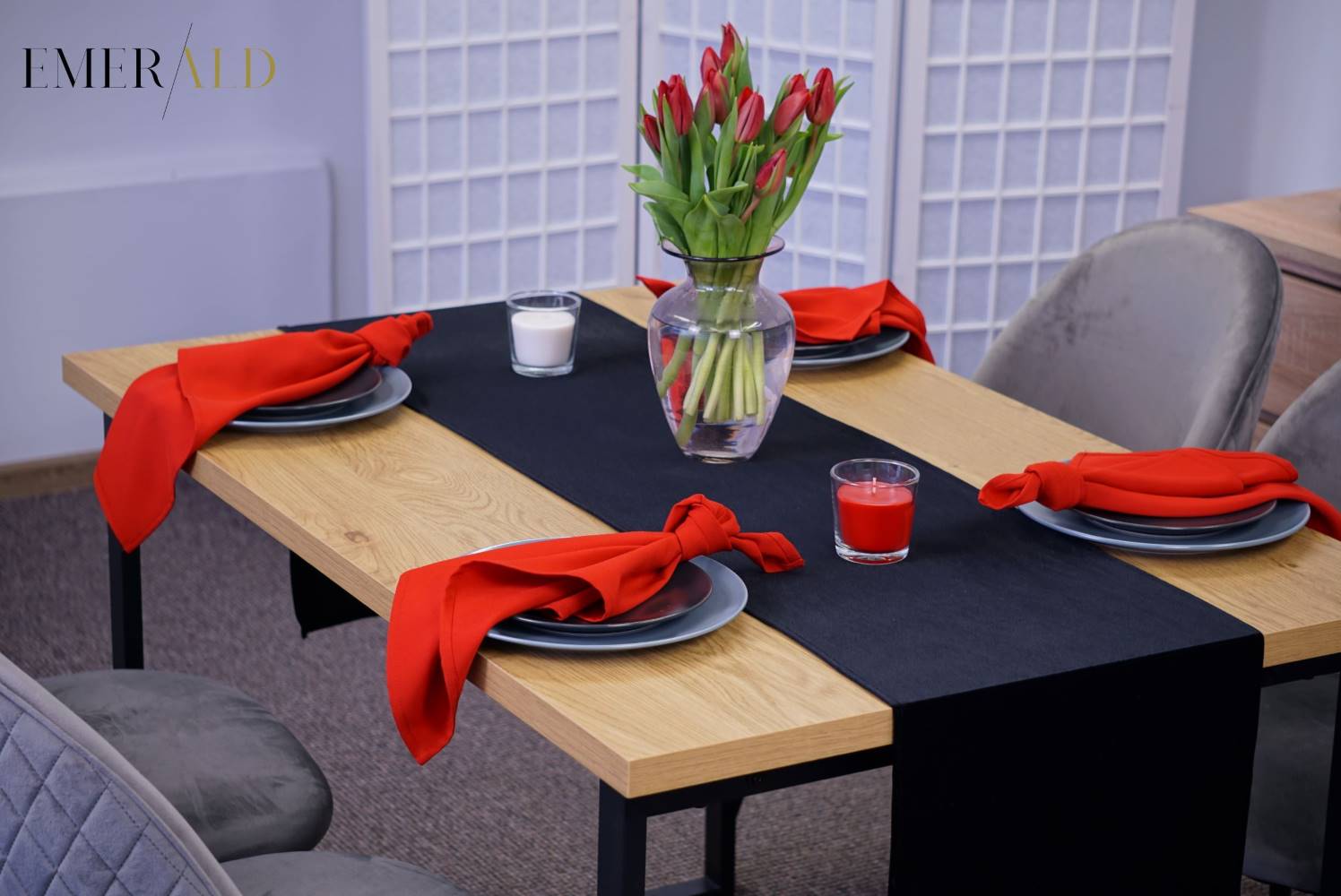 undefined EmeraldLT Aksominis Juodas stalo takelis Aksominis takelis EmeraldLT.