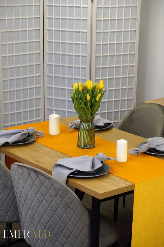 undefined EmeraldLT Aksominis garstyčių geltonumo stalo takelis Aksominis takelis EmeraldLT.