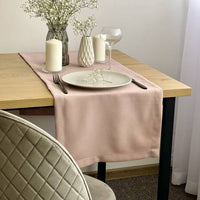 undefined EmeraldLT Pelenų rožinės spalvos veliūrinis pietų stalo takelis  EmeraldLT.