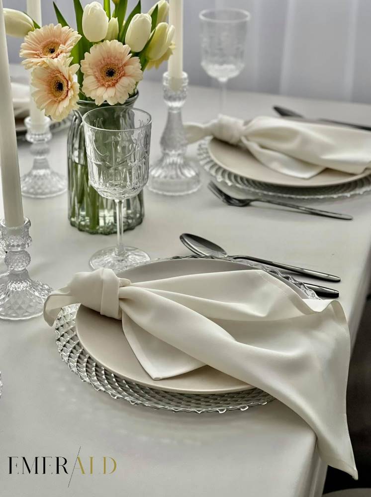 undefined EmeraldLT Pieno baltumo spalvos servetėlės, nuoma  EmeraldLT.