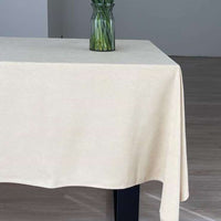 Smėlio spalvos veliūrinė staltiesė