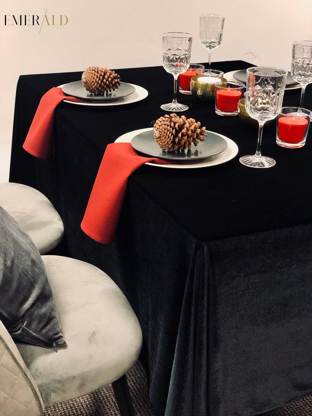 undefined EmeraldLT Aksominė juodos spalvos Staltiesė Aksominė staltiesė EmeraldLT.